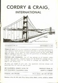 Cordry & Craig, International September 18,1974: Catalog #14