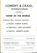 Cordry & Craig, International December 1974: Catalog #16 - Coins of the World Featuring Three Important Collections: Russia - Robert Harris, Portugal - John Haldiman, Bolivia - Roberto Rosini