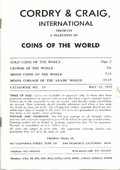 Cordry & Craig, International May 15,1975: Catalog #19 - Coins of the World