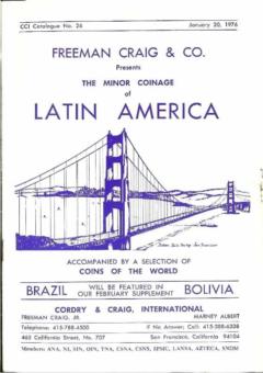 Freeman Craig & Co. January 20,1976: Catalog #26 - The Minor Coinage of Latin America