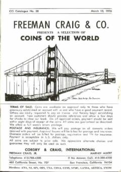Freeman Craig & Co. March 15,1976: Catalog #28 - Coins of the World