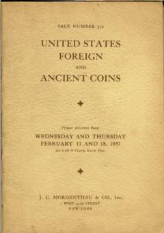J. C. Morgenthau February 17-18,1937: Rare United States Foreign and Ancient Coins