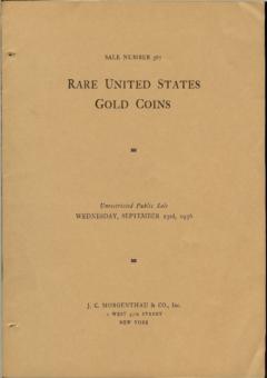 J. C. Morgenthau September 23,1936: Rare United States Gold Coins