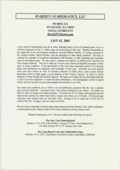 Warden Numismatics, LLC FPL 2: List #2, 2001